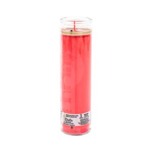 8" Red Candle in Glass