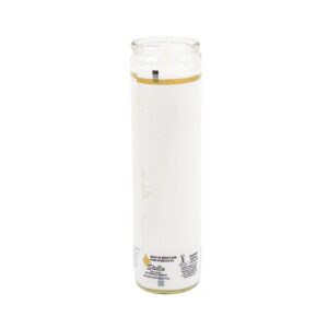 8" White Candle in Glass